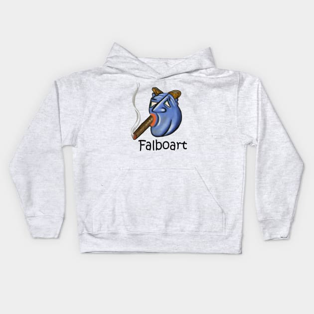 Blue Cigar Man Kids Hoodie by Anthony R Falbo